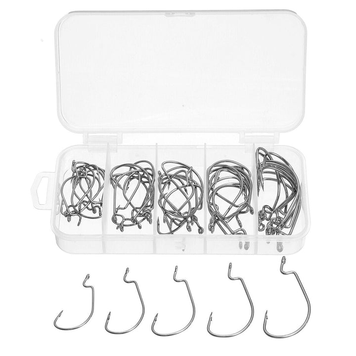 50PCS Three-color Fishing Hooks Light Portable Fishing Hooks with Storage Box Image 2