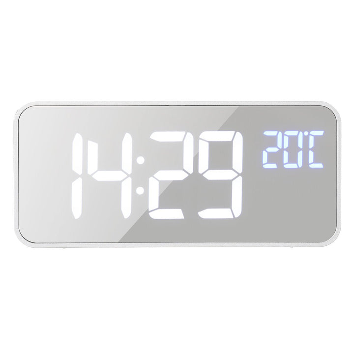 5V 1A Digital Mirror Music LED Clock with Voice Control Two sets of Alarm Switches Image 6