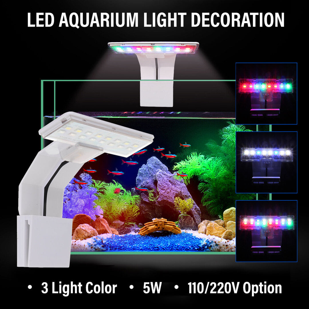 5W LED Aquarium Light Tank Aquatic Plant Grow Lamp Decoration 110V,220V Fish Image 6