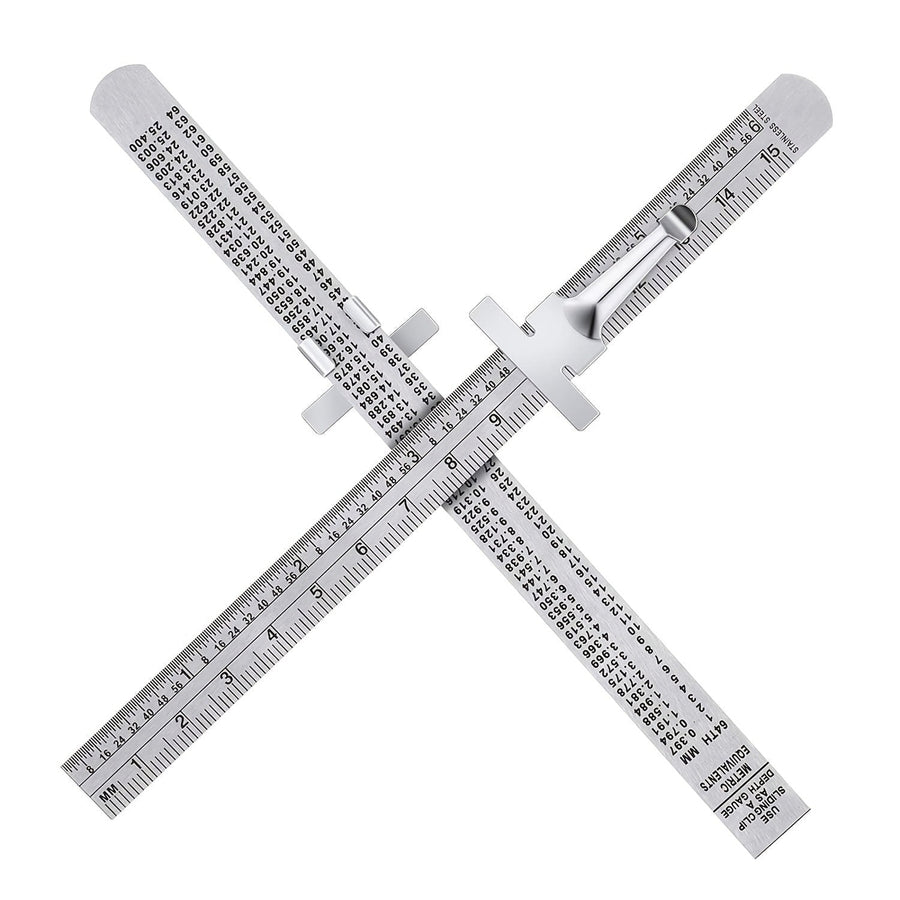 6 Inch,15 Cm Stainless Steel Retractable Clip Ruler with Metric and Imperial Image 1