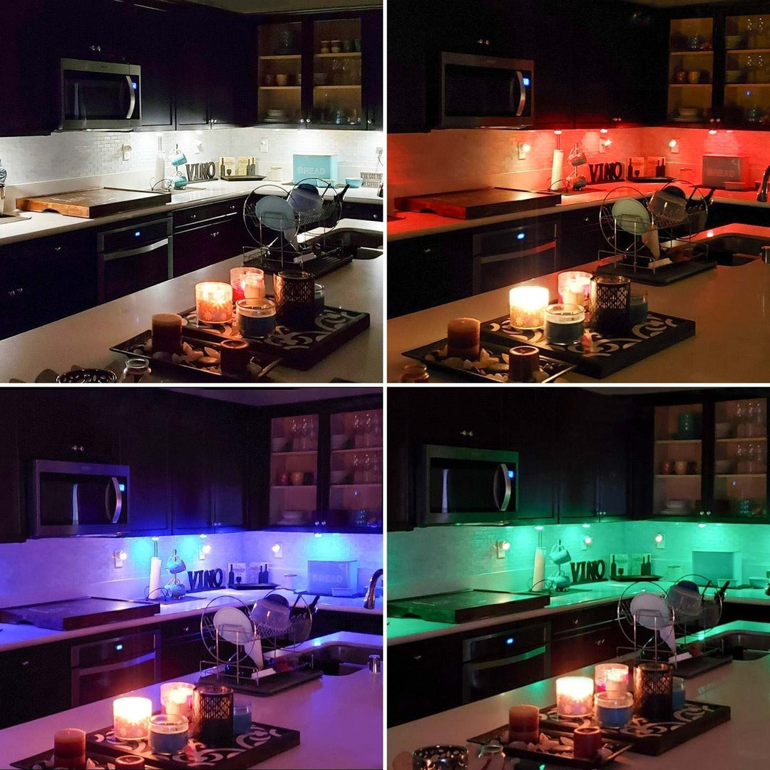 6 Pack RGB Under Cabinet Lights Led Wireless Closet with remote control Wall Lamp for Kitchen Without Battery Image 6