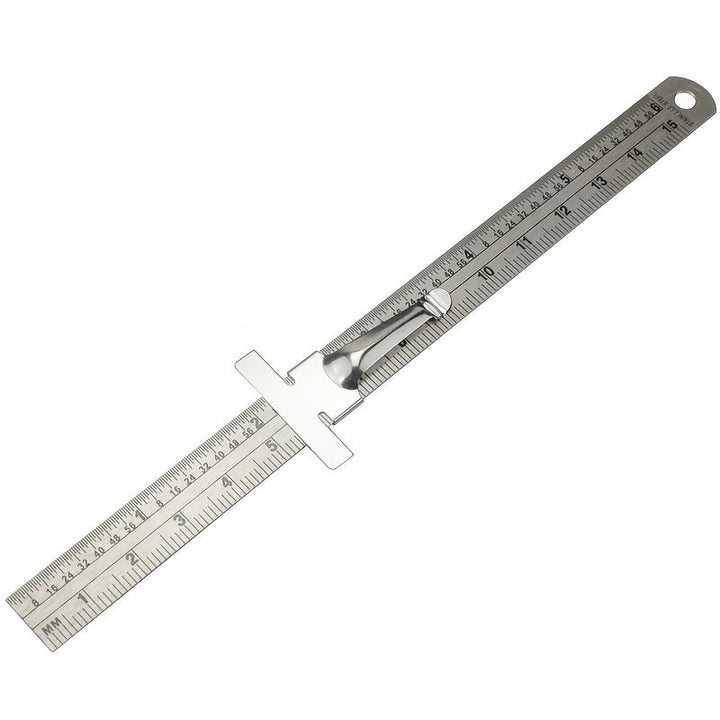 6 Inch,15 Cm Stainless Steel Retractable Clip Ruler with Metric and Imperial Image 2