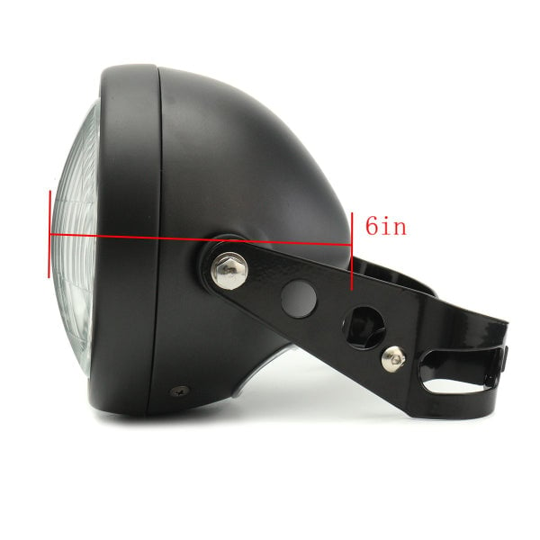 6.5 inch 12V Motorcycle Headlight Hi,lo Beam Matte Black Mount Bracket Cafe Racer For Honda Image 4