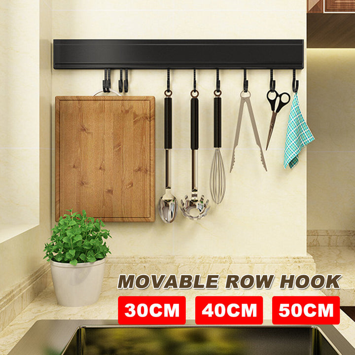 6,8,10 Hooks Wall-mounted Construction Hook Aluminum Wall Mounted Rack Coat Hat Cloth Hanger Umbrella Movable Hook Image 5