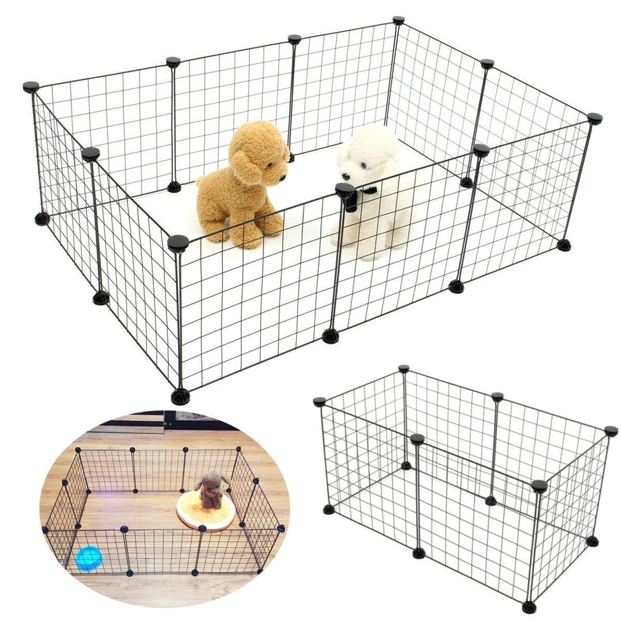 6,10 Panels Foldable Pet Puppy Playpen Crate Fence Kennel Exercise Animal Cage Ped Bed Image 1