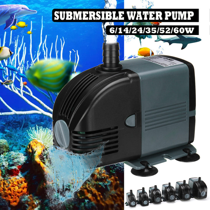 6,14,24,35,52,60W Submersible Water Pump Low Noise Durable Aquarium Tank Fish Fountain Pump Image 6