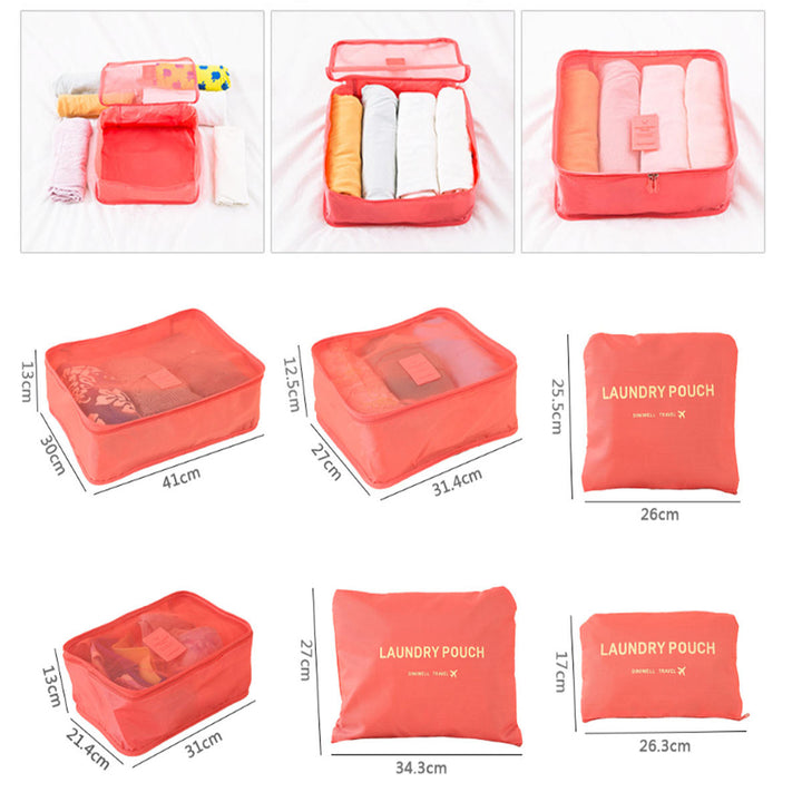 6Pcs Waterproof Clothes Storage Bag Outdoor Travel Bag Luggage Bag Packing Bag Image 4