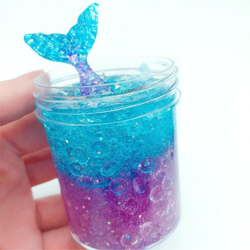 60ML Fishtail Slime Toy For Children Crystal Decompression Mud DIY Gift Stress Reliever,DTTT Image 2