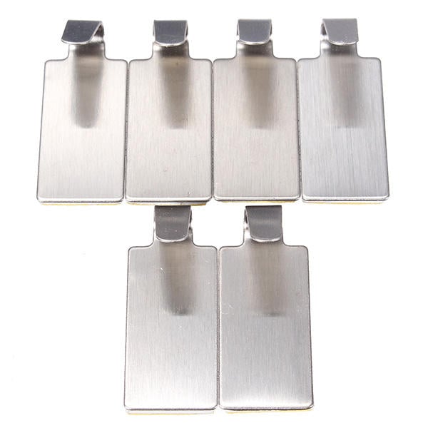 6Pcs Stainless Steel Adhesive Clothes Hanger Hook Wall Door Hook Bathroom Towel Holder Image 2