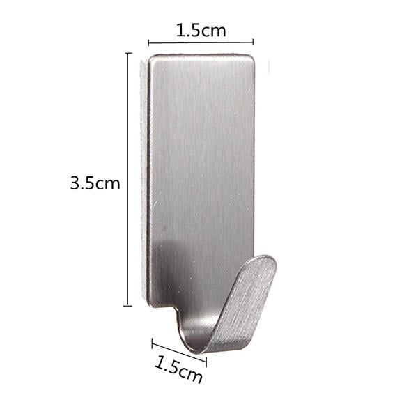 6Pcs Stainless Steel Adhesive Clothes Hanger Hook Wall Door Hook Bathroom Towel Holder Image 6