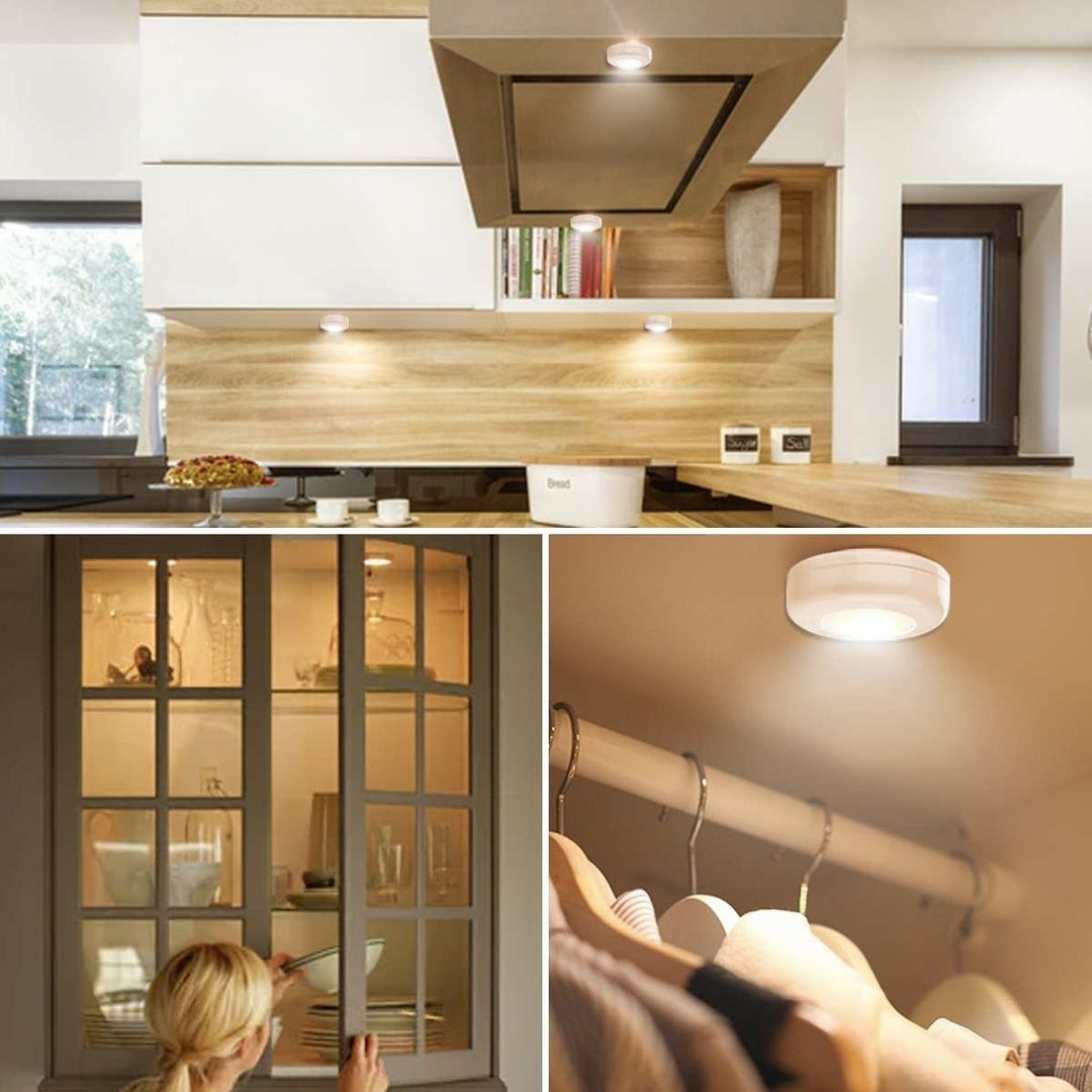 6Pcs LED Cabinet Light Closet Lamp with Two Remote Controller 4000K Night Lights for Kitchen Bedroom Corridor Image 2