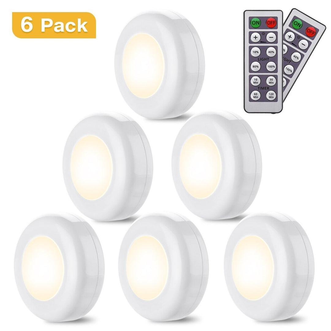 6Pcs LED Cabinet Light Closet Lamp with Two Remote Controller 4000K Night Lights for Kitchen Bedroom Corridor Image 7