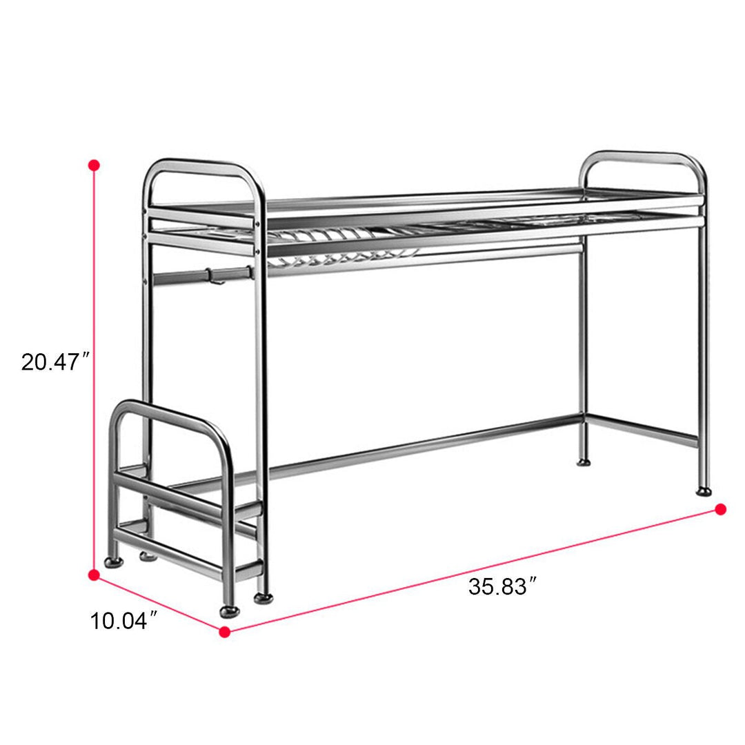 66cm,91cm Stainless Steel Over Sink Dish Drying Rack Storage Multi-functional Arrangement for Kitchen Counter Image 5