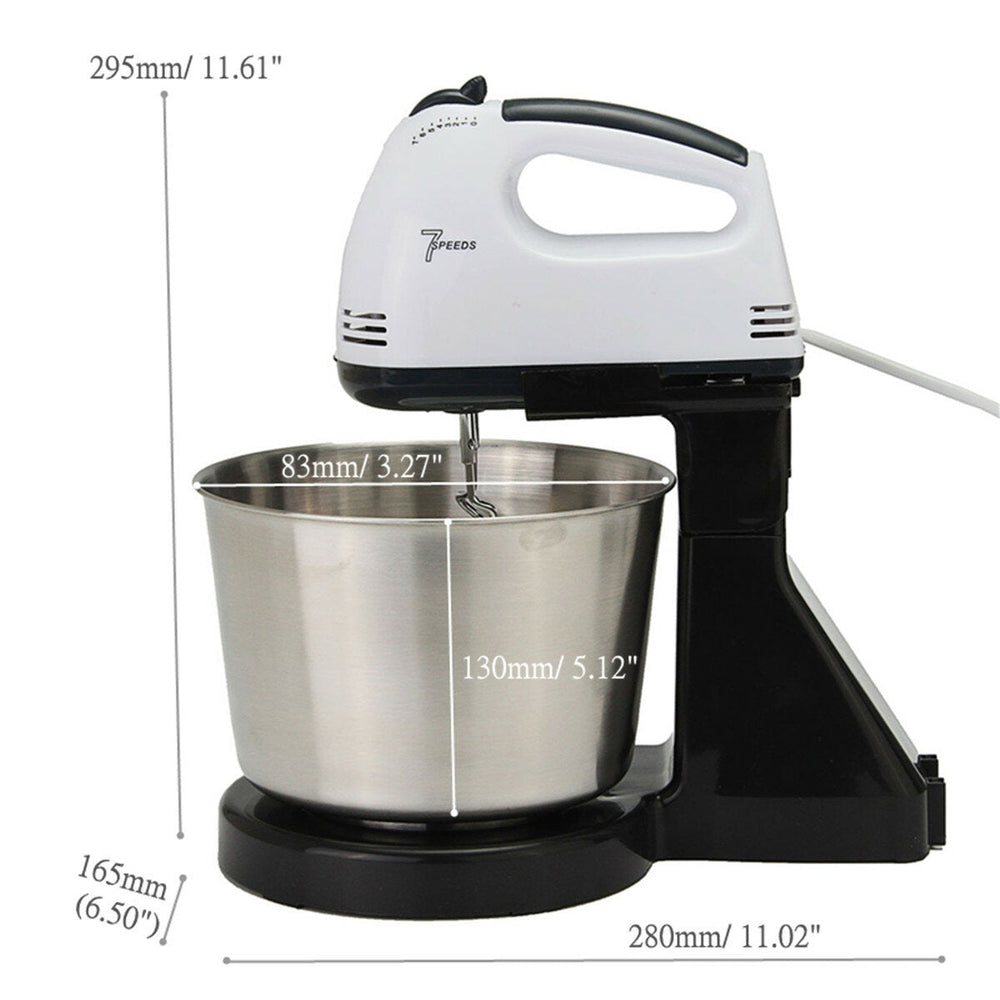 7 Speed Electric Egg Beater Dough Cakes Bread Egg Stand Mixer + Hand Blender + Bowl Food Mixer Kitchen Accessories Egg Image 2