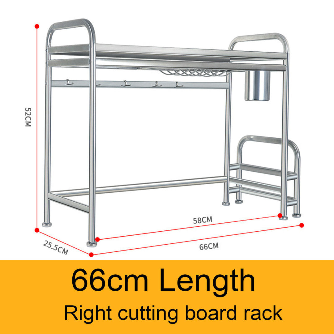 66cm,91cm Stainless Steel Over Sink Dish Drying Rack Storage Multi-functional Arrangement for Kitchen Counter Image 6