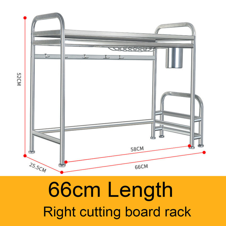 66cm,91cm Stainless Steel Over Sink Dish Drying Rack Storage Multi-functional Arrangement for Kitchen Counter Image 6