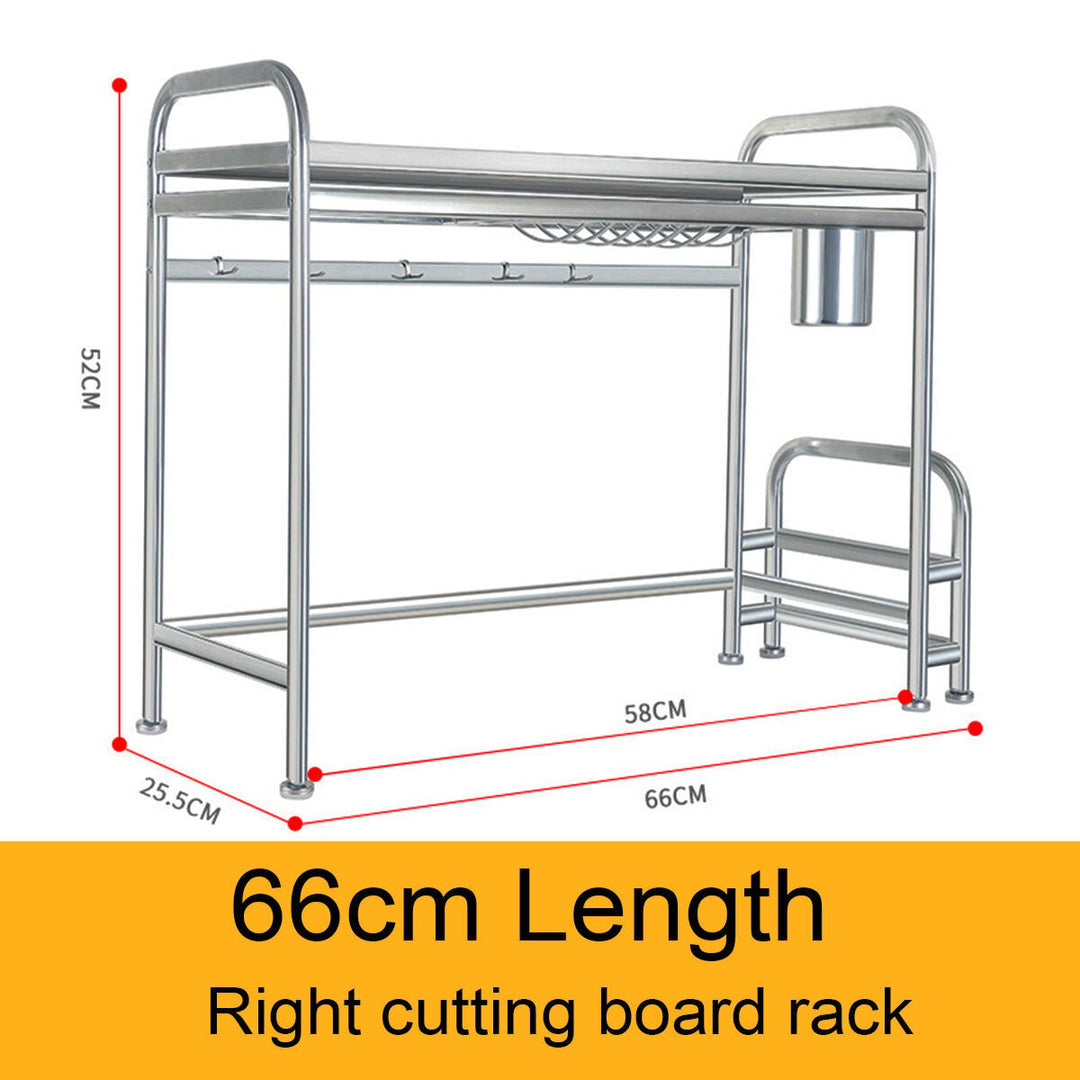 66cm,91cm Stainless Steel Over Sink Dish Drying Rack Storage Multi-functional Arrangement for Kitchen Counter Image 1