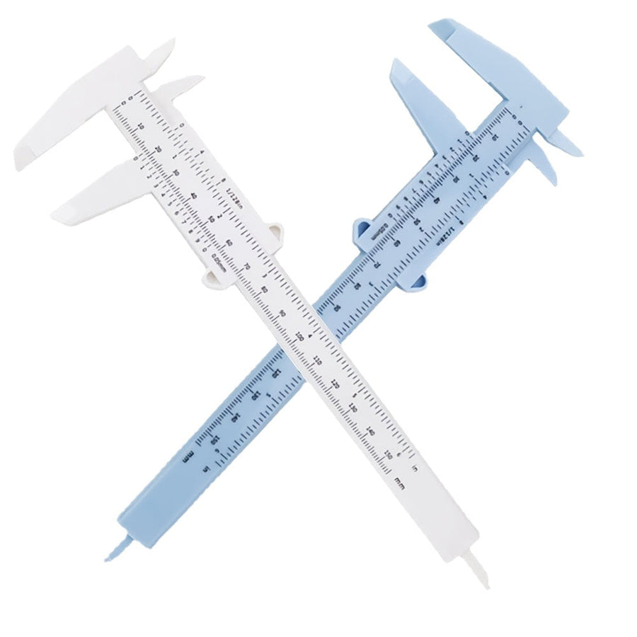 6Inch 150mm Mini Vernier Caliper Double Scale Plastic Measuring Tool 2pcs Image 1