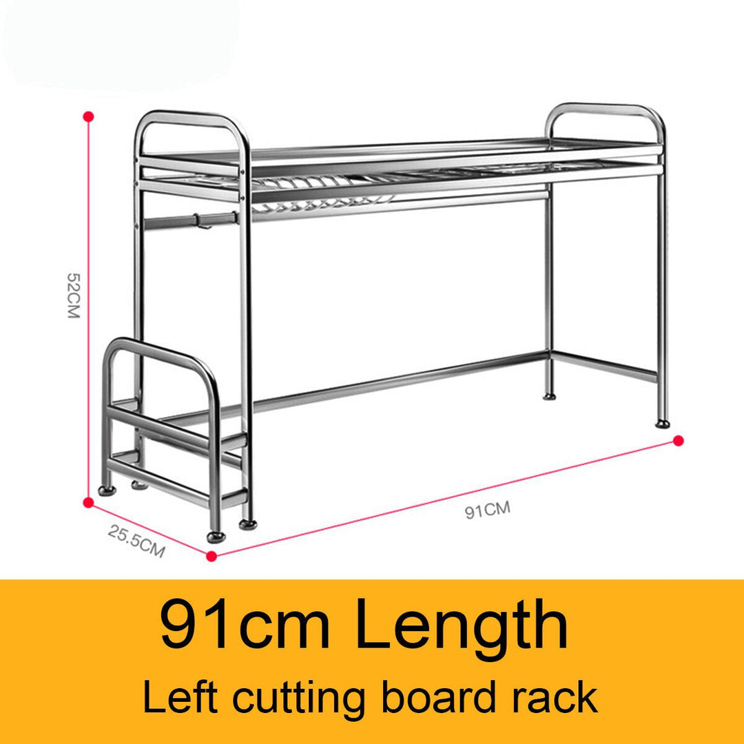 66cm,91cm Stainless Steel Over Sink Dish Drying Rack Storage Multi-functional Arrangement for Kitchen Counter Image 8