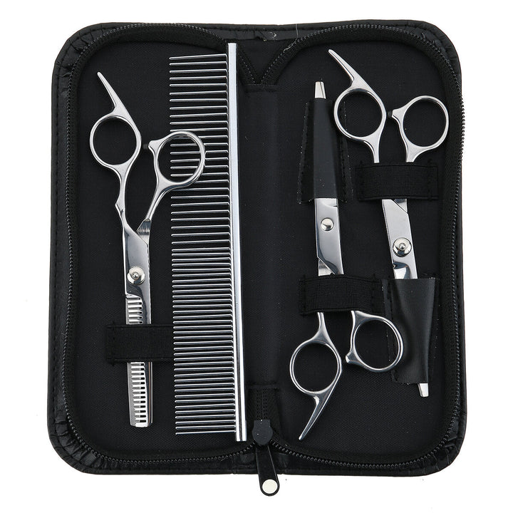 7" Professional Pet Dog Grooming Scissors Shear Hair Cutting Set Curved Tool Kit Image 5