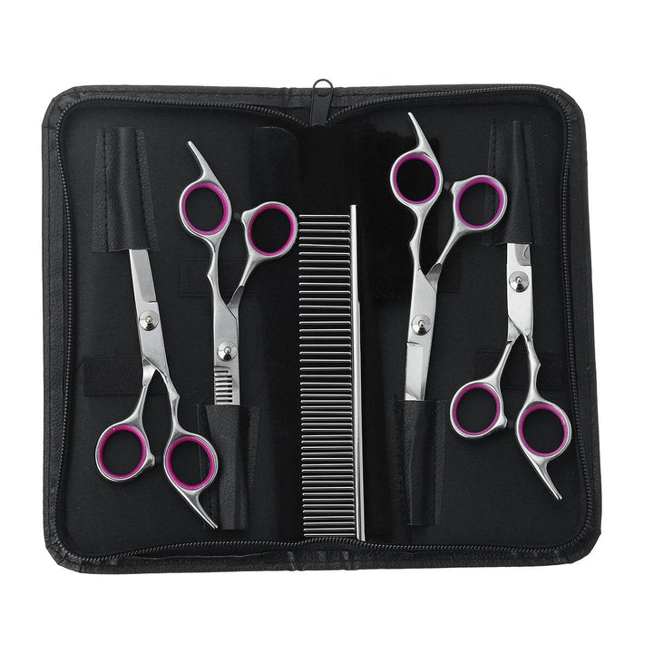 7 Stainless Pet Dog Cat Hair Grooming Scissors Cutting Curved Thinning Shears Image 6