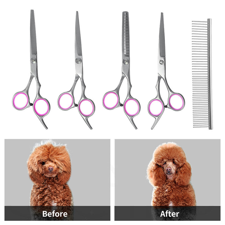 7 Stainless Pet Dog Cat Hair Grooming Scissors Cutting Curved Thinning Shears Image 10