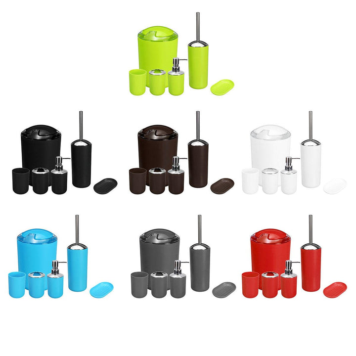 6Pcs Bathroom Accessories Set Storage Black Soap Dispenser Toothbrush Holder Accessories DTTT Image 1