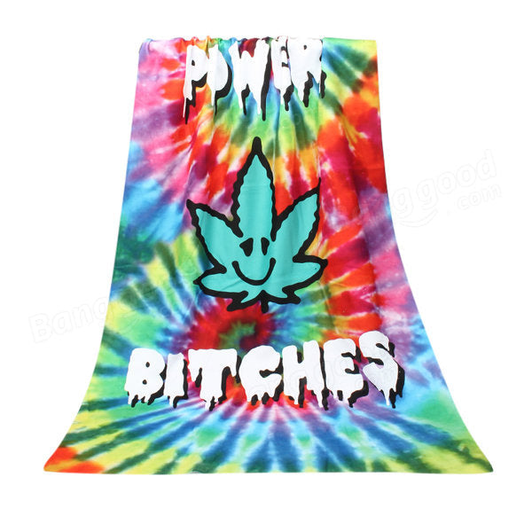 70x140cm Polyester Fiber Flower Power Pattern Bath Beach Towel Soft Reactive Print Washcloth Image 1