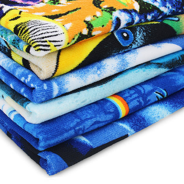 70x150cm Blue Dolphin Penguin Print Absorbent Microfiber Beach Towels Quick Dry Bath Towel Image 5