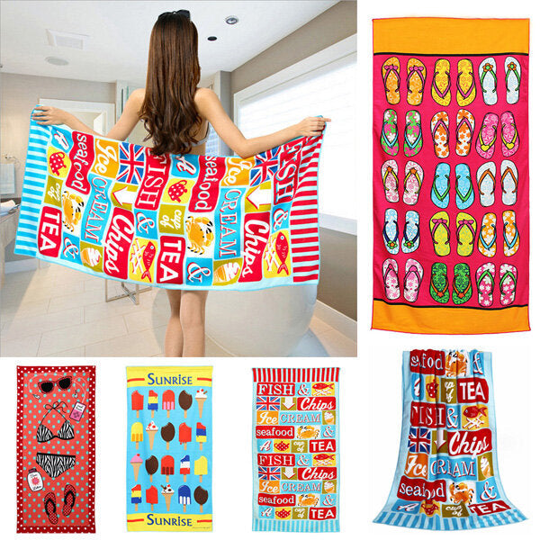 70x150cm Colorful Cartoon Printing Quick Dry Beach Towels Absorbent Microfiber Bath Towel Image 1