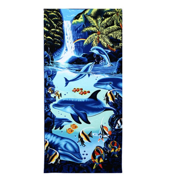 70x150cm Blue Dolphin Penguin Print Absorbent Microfiber Beach Towels Quick Dry Bath Towel Image 10