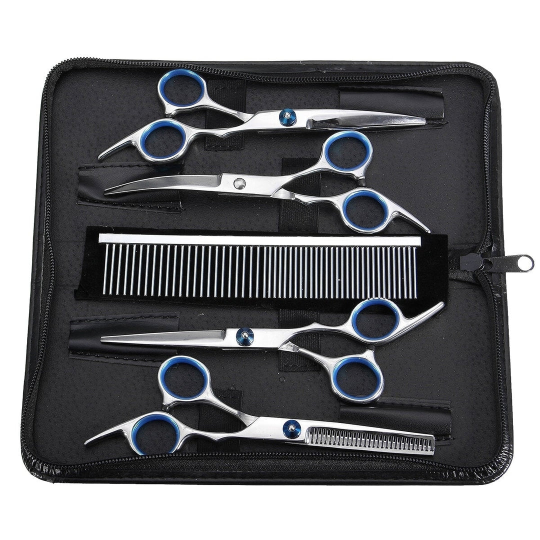 7Pcs,Lot Dog Cat Grooming Scissors Set Hair Trimmer Image 1