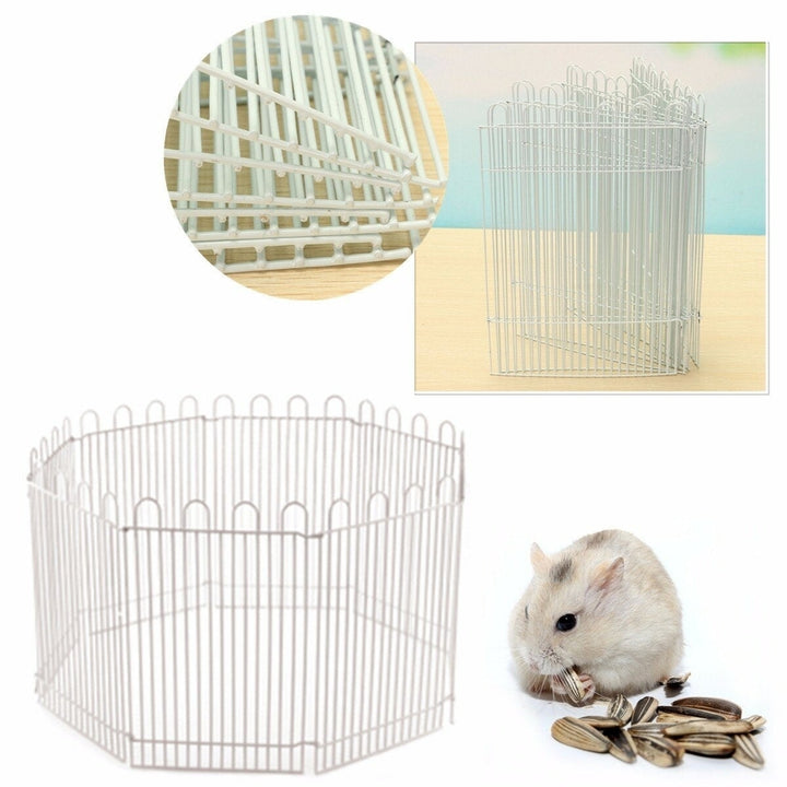 8 Pieces Folding Steel Wire Pet Fence Playpen Guinea Plastic Buckle for Garden Play Pen Image 1