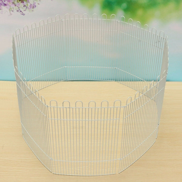 8 Pieces Folding Steel Wire Pet Fence Playpen Guinea Plastic Buckle for Garden Play Pen Image 5