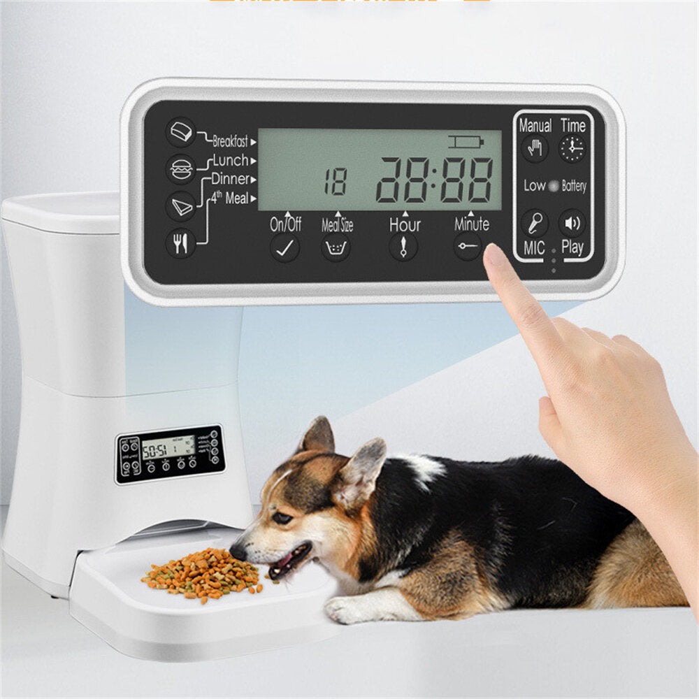 7L,9L Automatic Pet Feeder Timed Programmable Auto Dog Food Dispenser Feeder for Cat Puppy Supplies Voice Recording Image 3