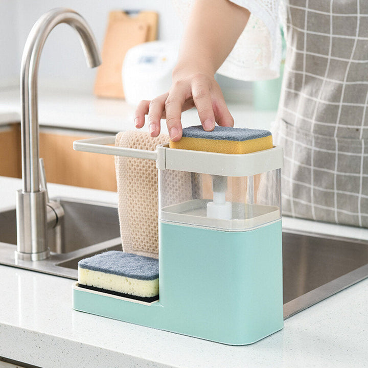 800ML Kitchen Soap Pump Dispenser Sponge Holder Cleaning Liquid Dispenser Container Press Soap Organizer for Kitchen Image 3