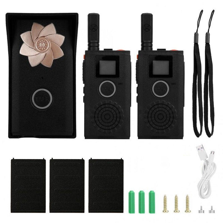 AC100-240V Mini Outdoor Wireless Intercom Doorbell Walkie-Talkie Waterproof Rechargeable Door Bell for Home Hotel KTV Image 7