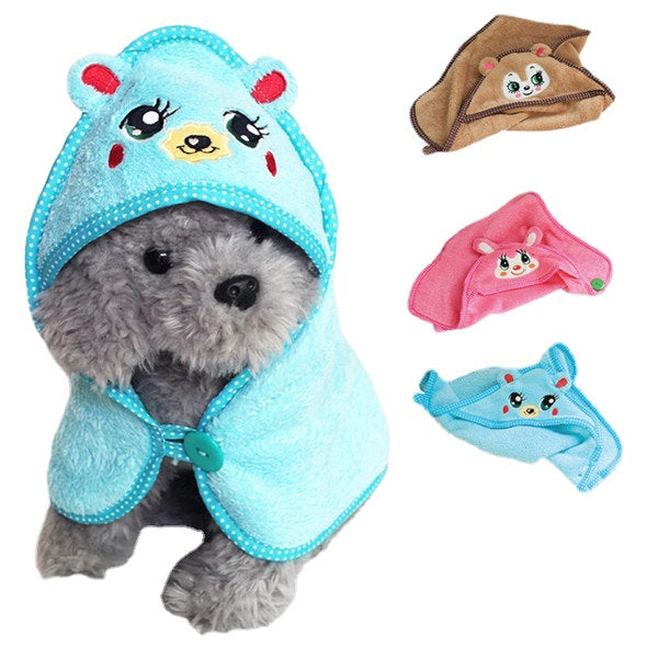 Absorbent Towel Pet Dog Cat Cute Bear Design Nightgown Bathrobe Pajamas Puppy Bath Warm Blanket Image 1