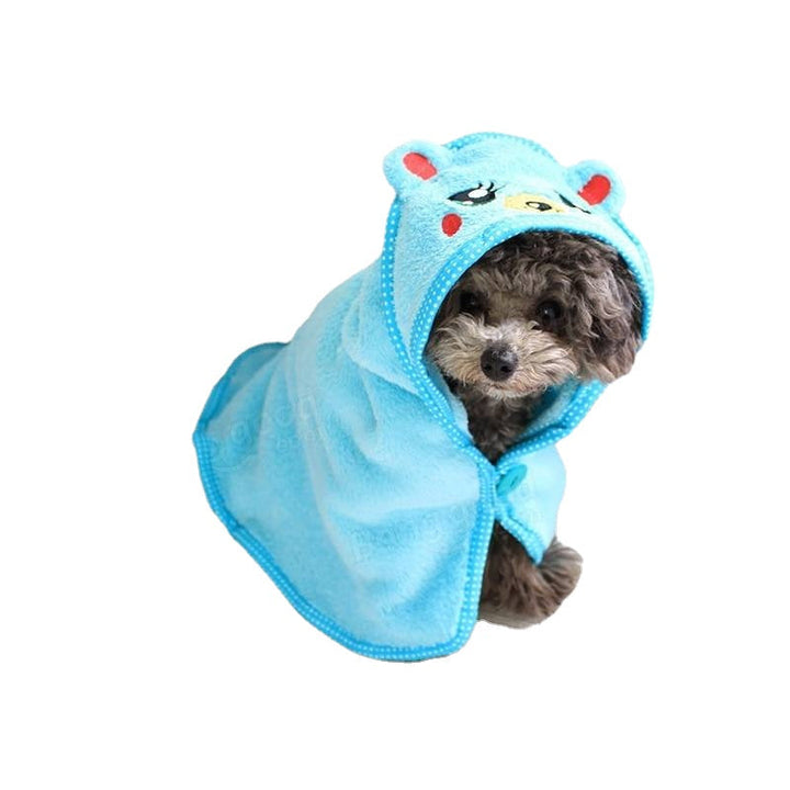 Absorbent Towel Pet Dog Cat Cute Bear Design Nightgown Bathrobe Pajamas Puppy Bath Warm Blanket Image 4