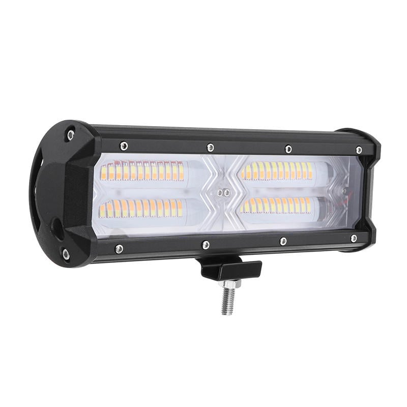 9inch 48 LED DC9-32V 144W 14400LM 6500-7000k IP68 Headlights White and Yellow Strobe Light Image 1