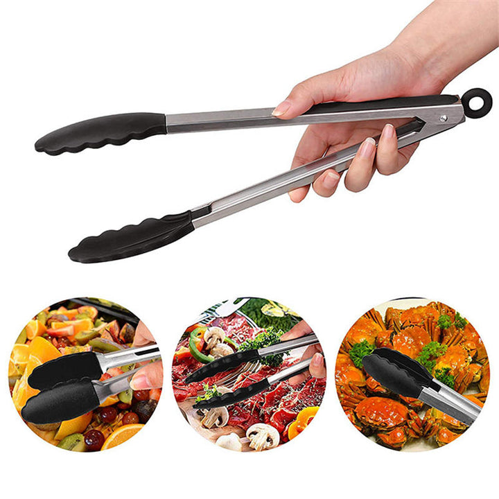 9/12 Inches BBQ Tong Mat Food Clip Silicone Material 260 Degrees High Temperature Control Image 4