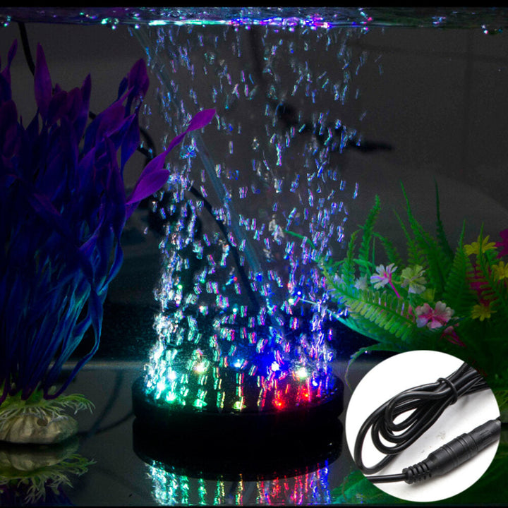 9 LED Aquarium Bubble Light Air Stone,Tank LED Air Bubbler Light Submersible Air Pump Bubble Stone Lamp for Turtle Tank Image 6