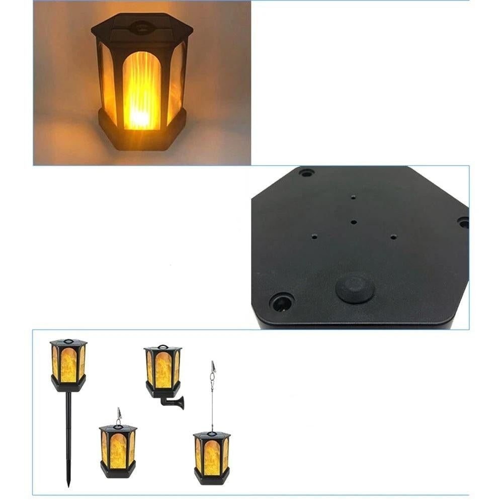 96LED Solar Light Hexagonal Flame Light for Garden Yard Patio Path Image 3