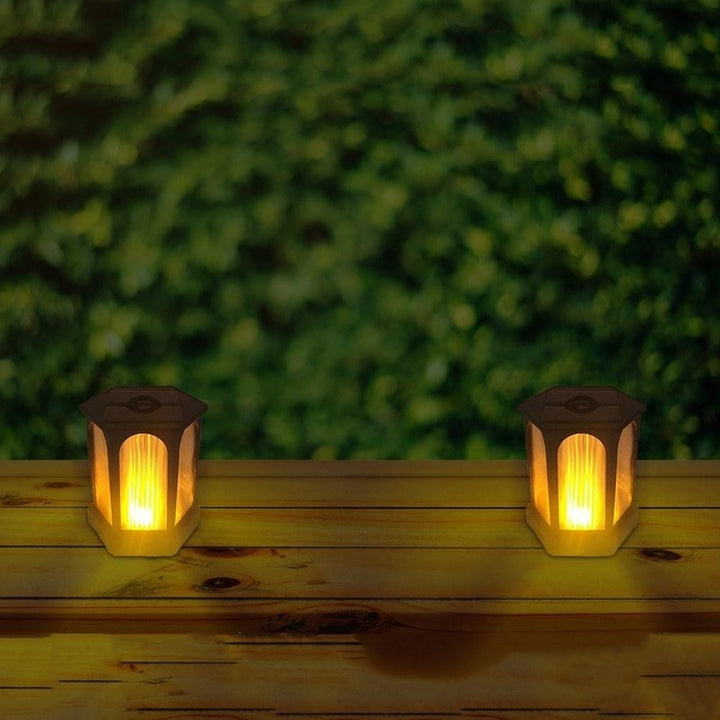 96LED Solar Light Hexagonal Flame Light for Garden Yard Patio Path Image 8