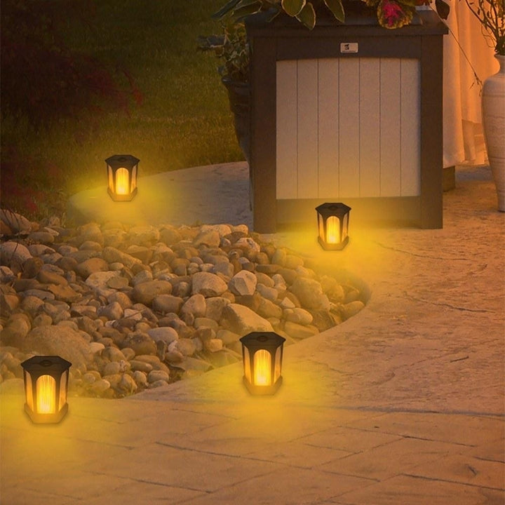 96LED Solar Light Hexagonal Flame Light for Garden Yard Patio Path Image 9