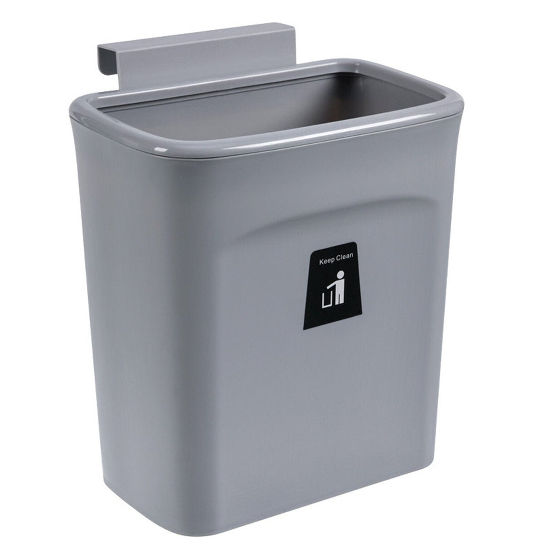 9L Cabinet Door Hanging Trash Can Slide Cover Garbage Bin Waste Storage for Kitchen Bedroom Image 1