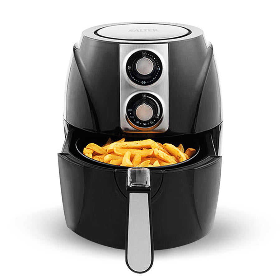 Air Fryer Household Circulation Fume Free Non-stick Frying Pan Intelligent Mobile-UK-Black Image 1