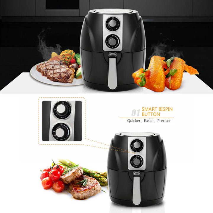 Air Fryer Household Circulation Fume Free Non-stick Frying Pan Intelligent Mobile-UK-Black Image 6