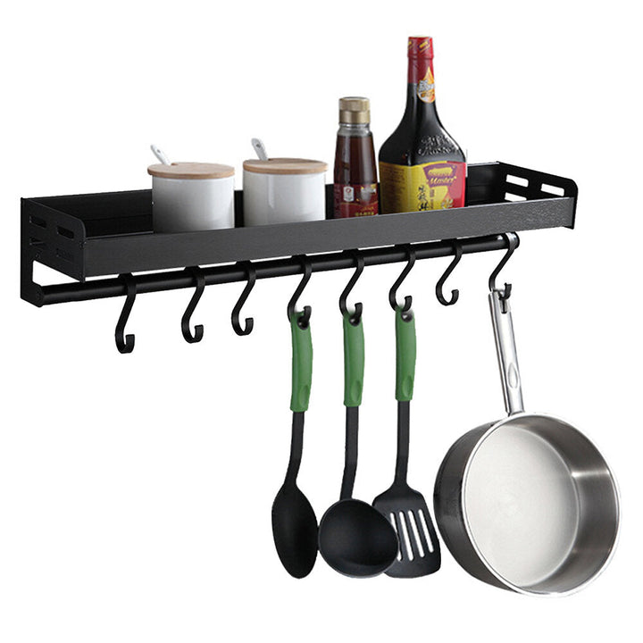 Aluminum Black Rack Storage Multi-functional Shelf Rack Organizer Arrangement for Home Kitchen Counter Image 4