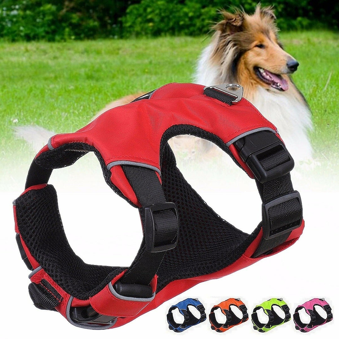 Adjustable Reflective Nylon Pet Dog Puppy Cat Harness Vest Collar Walking Safety Lead Leash Soft Breathable Image 4